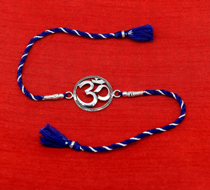 TRIBAL ORNAMENTS Bracelets Pure 925 sterling silver handmade OM design Rakhi Bracelet amazing stylish gift for Rakshabandhan rk20