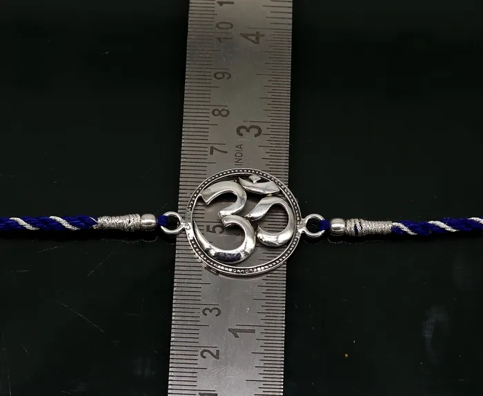 TRIBAL ORNAMENTS Bracelets Pure 925 sterling silver handmade OM design Rakhi Bracelet amazing stylish gift for Rakshabandhan rk20