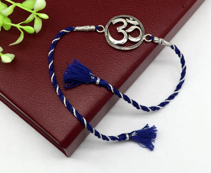TRIBAL ORNAMENTS Bracelets Pure 925 sterling silver handmade OM design Rakhi Bracelet amazing stylish gift for Rakshabandhan rk20