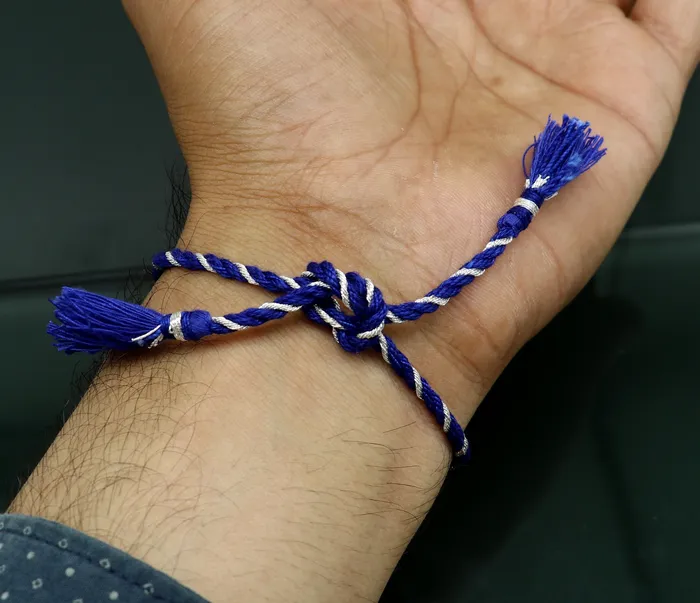 TRIBAL ORNAMENTS Bracelets Pure 925 sterling silver handmade OM design Rakhi Bracelet amazing stylish gift for Rakshabandhan rk20
