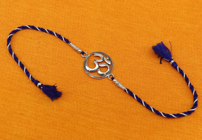 TRIBAL ORNAMENTS Bracelets Pure 925 sterling silver handmade OM design Rakhi Bracelet amazing stylish gift for Rakshabandhan rk20