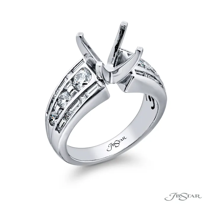JB Star Platinum Diamond 3Row Channel Set Ring JB Star Rings