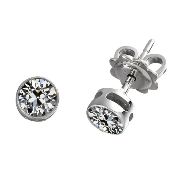 Round Old Mine Cut Genuine Diamond Stud Earrings Basket Style 3 Carats HarryChadEntcom Earrings Round Old Mine Cut Genuine Diamond Stud Earrings Basket Style 3 Carats HarryChadEntcom Earrings