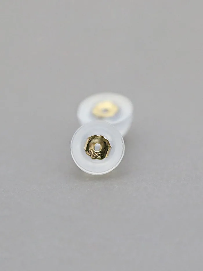 14K Gold Solid and Silicone earring backs MinimalBijoux Earrings