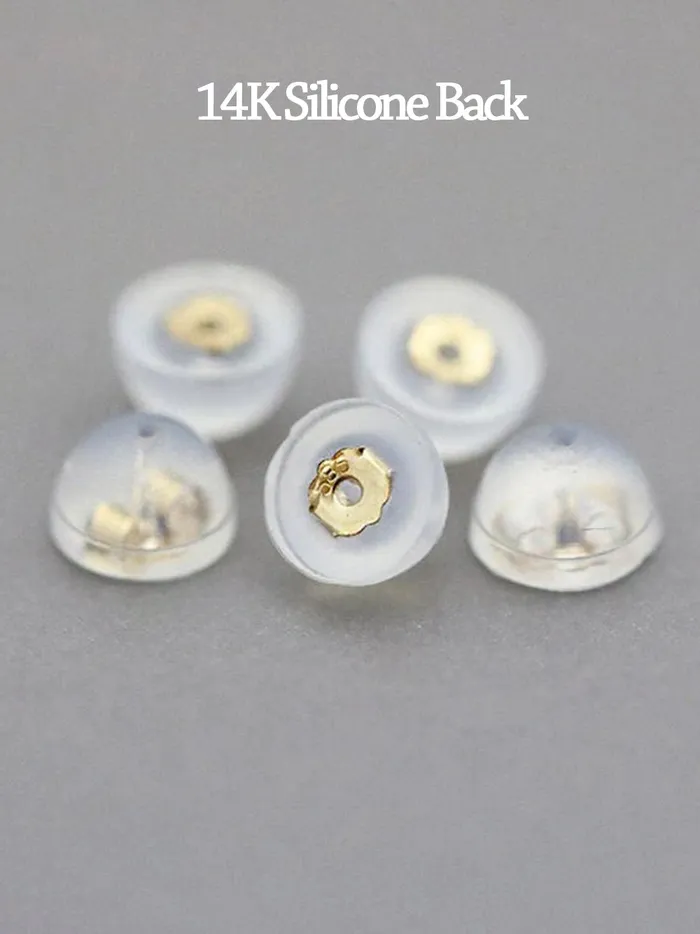 14K Gold Solid and Silicone earring backs MinimalBijoux Earrings