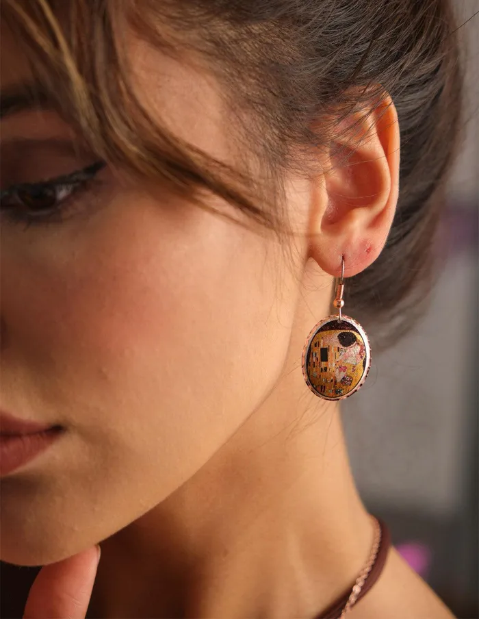 artuckycom Earrings Gustav Klimt The Kiss Earring