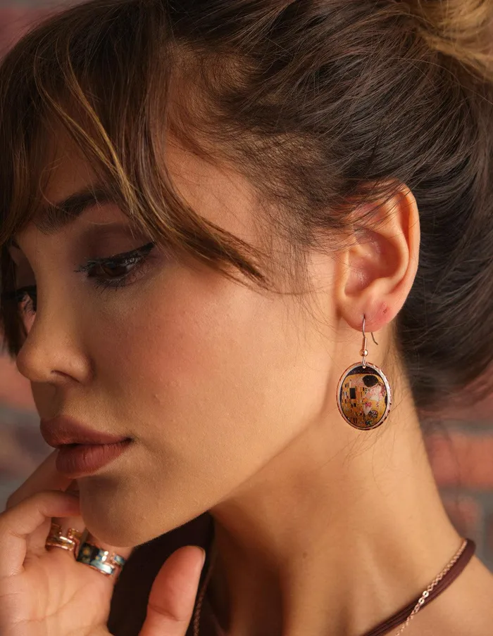 artuckycom Earrings Gustav Klimt The Kiss Earring