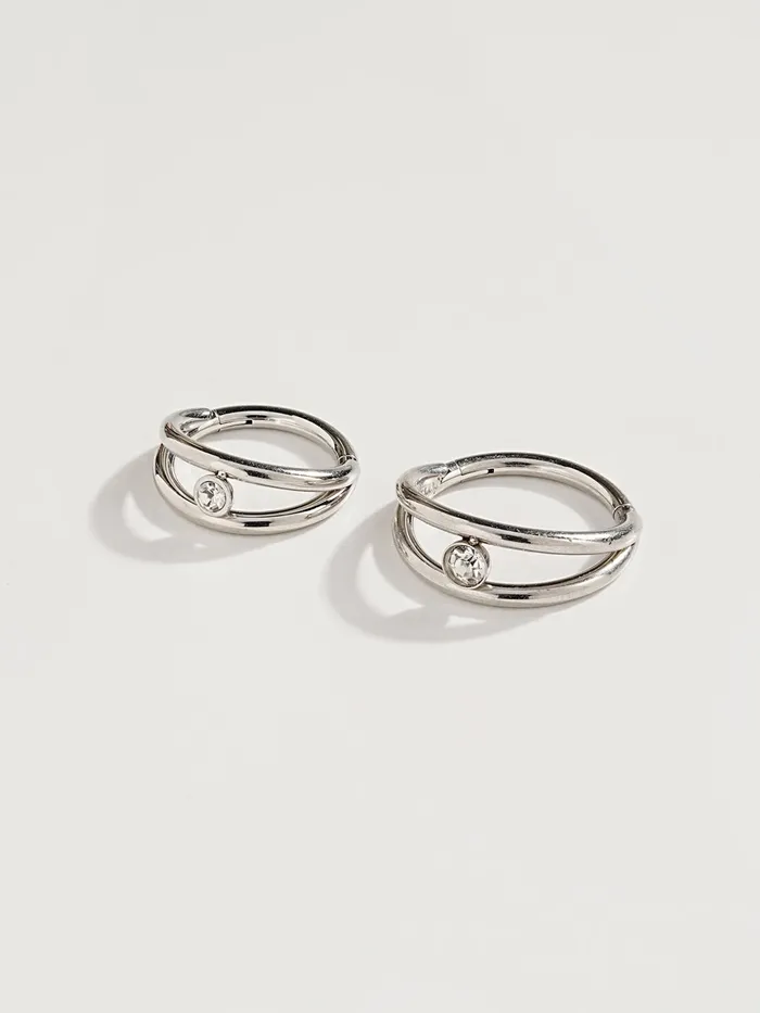 Line Eyes Cartilage Ear Hoop Piercing 16G MinimalBijoux Earrings