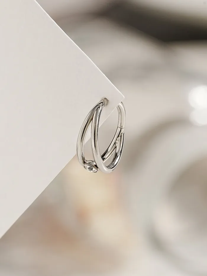 Line Eyes Cartilage Ear Hoop Piercing 16G MinimalBijoux Earrings