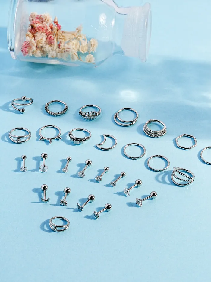 Line Eyes Cartilage Ear Hoop Piercing 16G MinimalBijoux Earrings