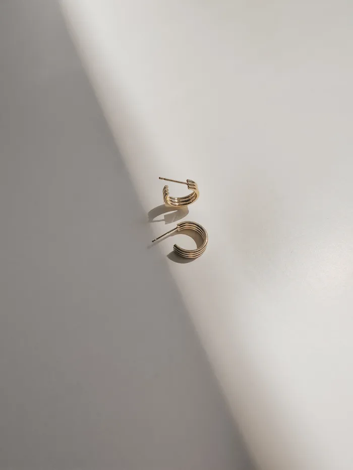 Sheena Marshall Earrings Triple Hoop Earrings Gold Fill