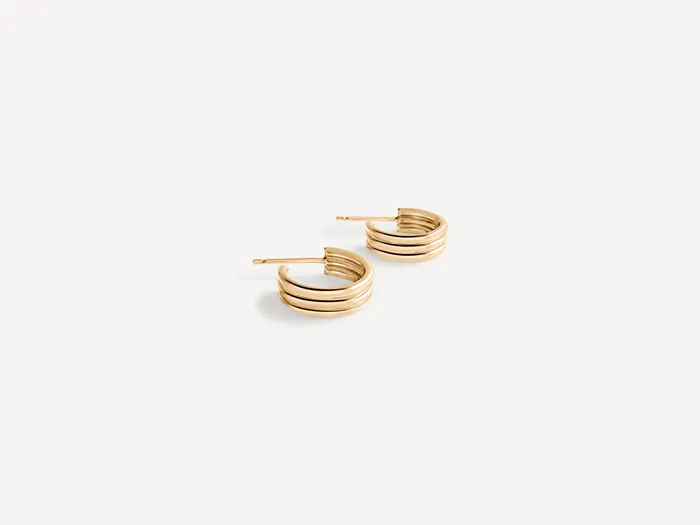 Sheena Marshall Earrings Triple Hoop Earrings Gold Fill