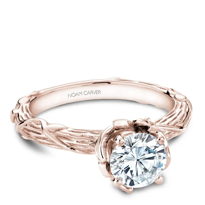 International Diamond Center Rings Noam Carver Rose Gold Engagement Ring Setting with Woven Gold 004 CTW