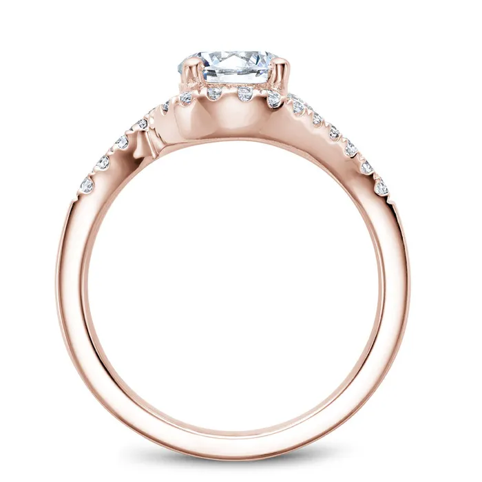Rings International Diamond Center Noam Carver Rose Gold Curved Halo Diamond Engagement Ring Setting 040 CTW