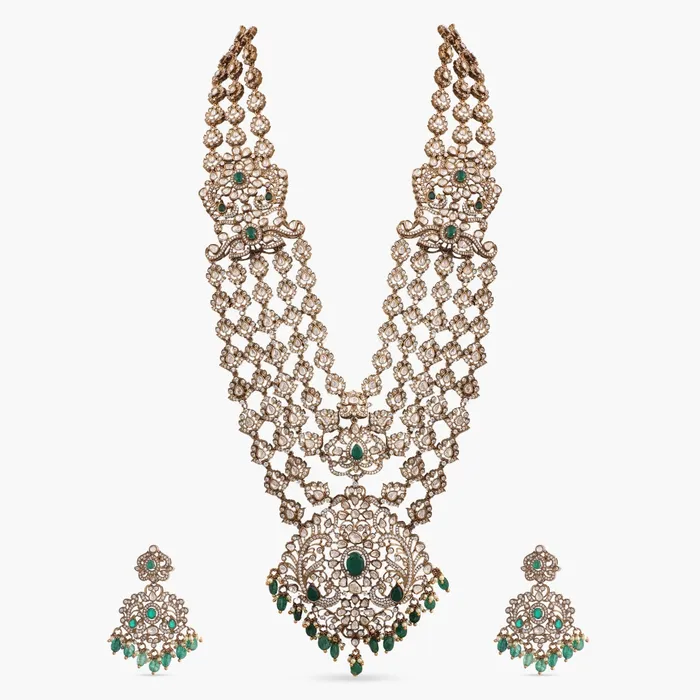 SILVER Necklaces Kalindi Moissanite Silver Grand Necklace Set