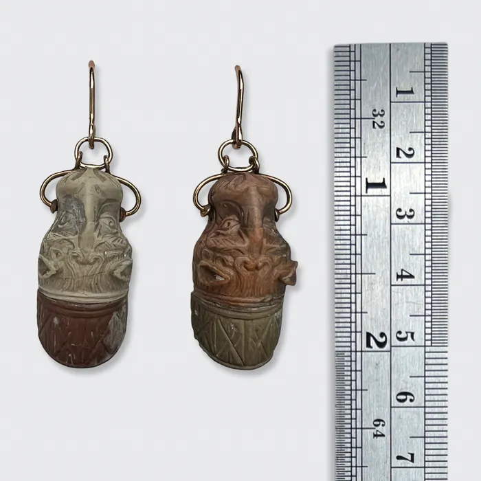 21stfinds Earrings Carved Lava Stone Lion Earrings 21stfinds Earrings Carved Lava Stone Lion Earrings