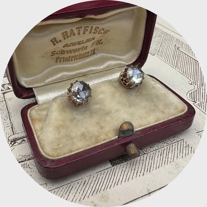 21stfinds Earrings Victorian Rosecut Diamond Earrings