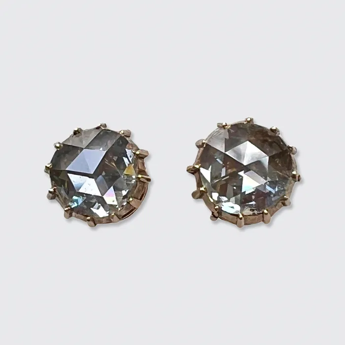 21stfinds Earrings Victorian Rosecut Diamond Earrings