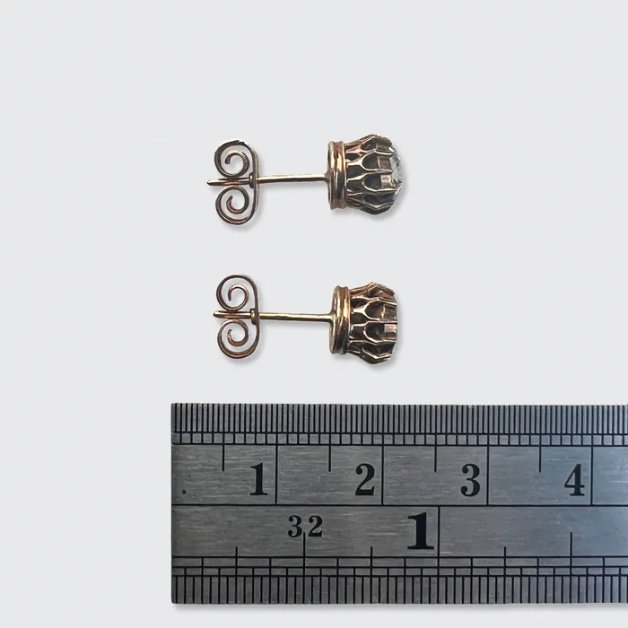 21stfinds Earrings Victorian Rosecut Diamond Earrings