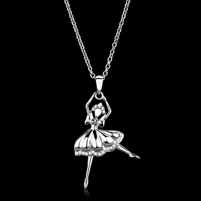 Alamode Necklaces TS163 Rhodium 925 Sterling Silver Chain Pendant with AAA Grade CZ in Clear Alamode Necklaces TS163 Rhodium 925 Sterling Silver Chain Pendant with AAA Grade CZ in Clear