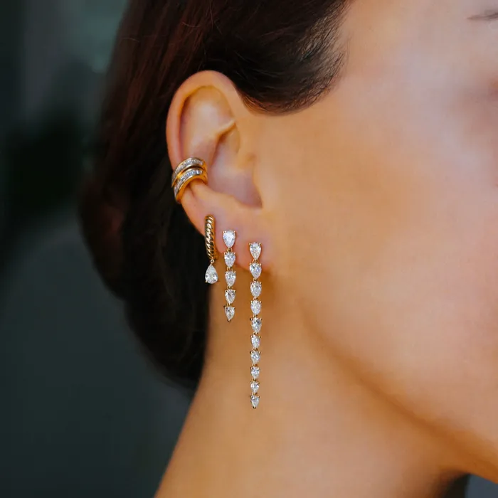 anitako SMALL PEAR DIAMOND DROP EARRINGS Earrings