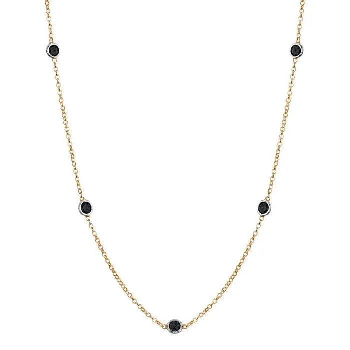 Black Diamond Station Necklace deBebians Necklaces