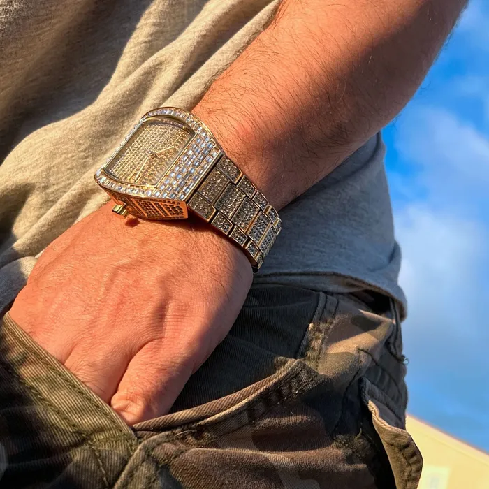 Bling Cartel 14k Gold Plated Million Dollar Watch Baguettes Iced Flooded Out 8 Watches