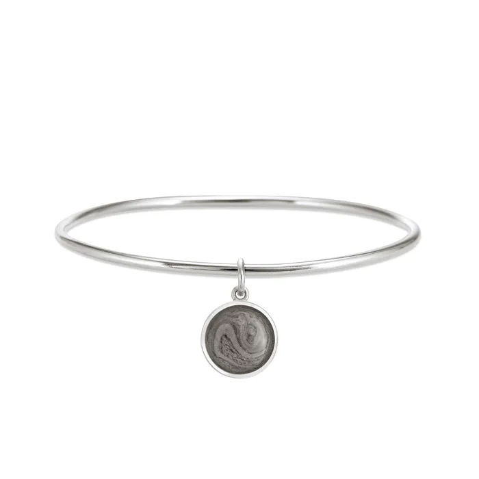 Bracelets closebymejewelry Single Bangle Bracelet with Various Cremation Charms in Sterling Silver