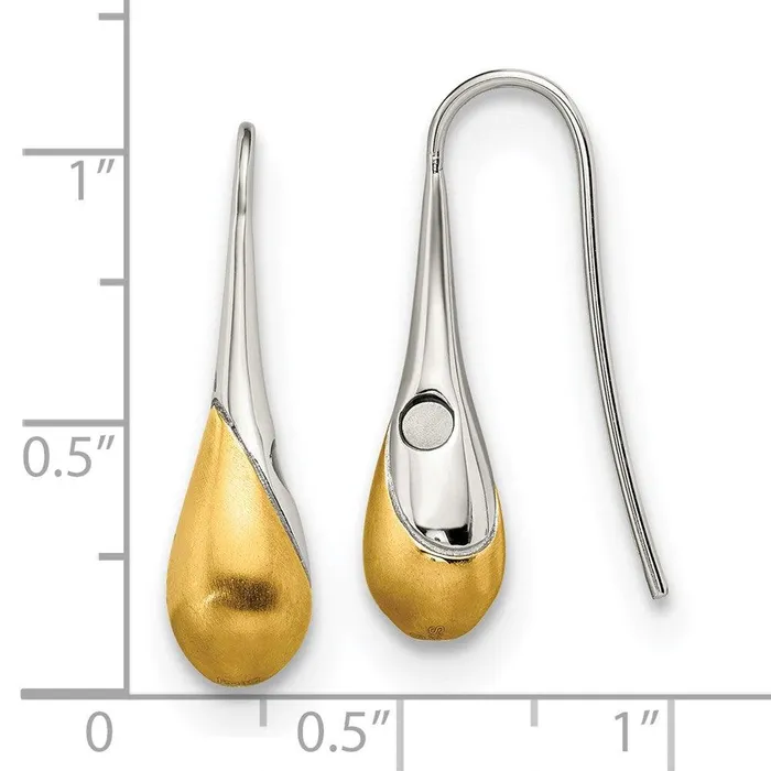 Chisel Earrings Stainless Steel Brushed Polished Yellow IP Magnetic Shepherd Hook Earring Chisel Earrings Stainless Steel Brushed Polished Yellow IP Magnetic Shepherd Hook Earring