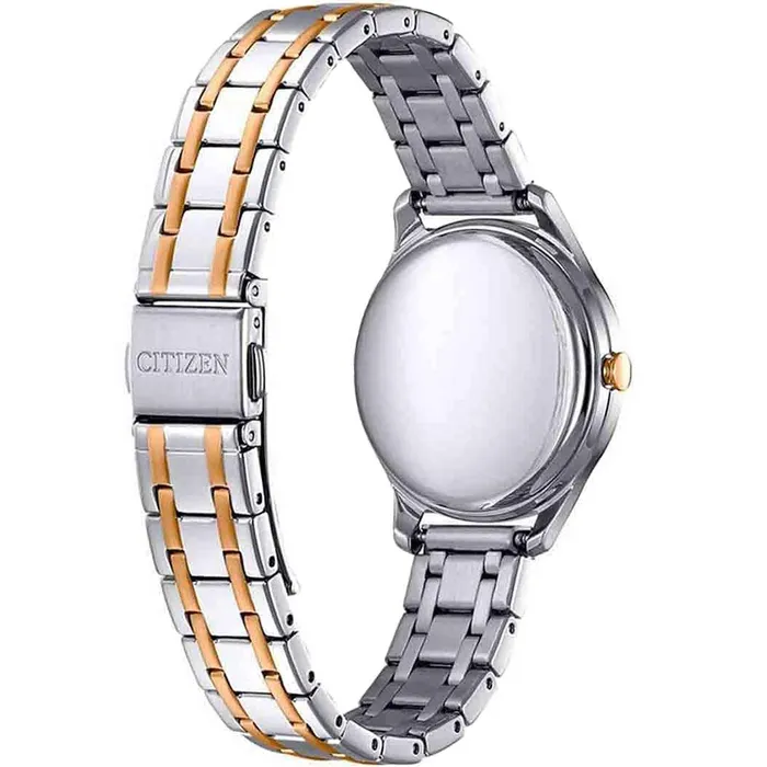 Citizen Womens Watch White Dial Two Tone Stainless Steel Bracelet EM050677A Citizen Bracelets