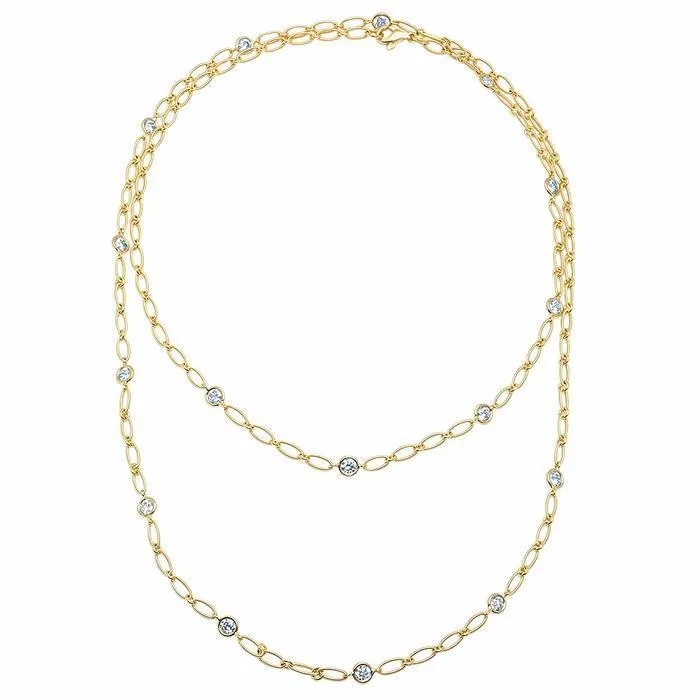 deBebians Necklaces 160cttw Diamond and Yellow Gold Handmade 36 Necklace