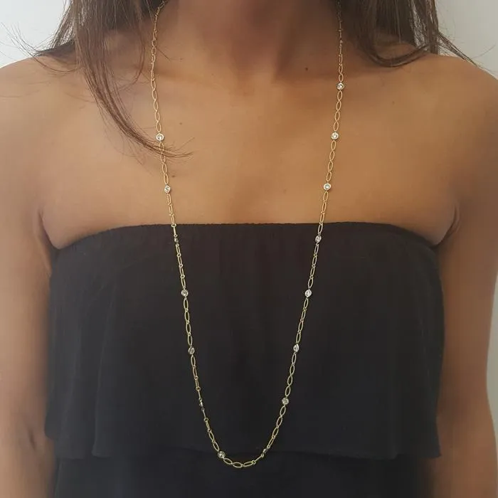 deBebians Necklaces 160cttw Diamond and Yellow Gold Handmade 36 Necklace
