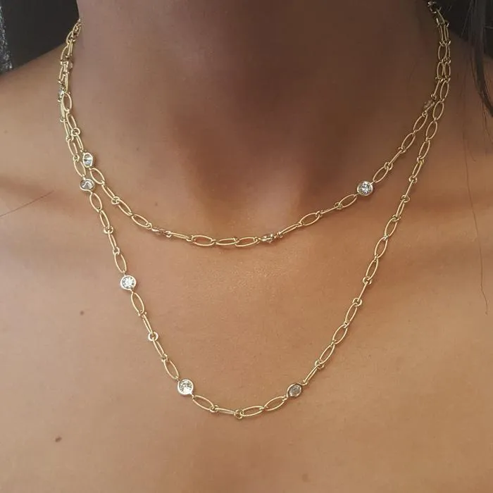 deBebians Necklaces 160cttw Diamond and Yellow Gold Handmade 36 Necklace