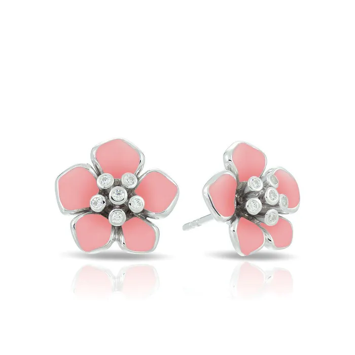 Earrings Belle Etoile Belle Etoile Forget Me Not Earrings Rose Quartz