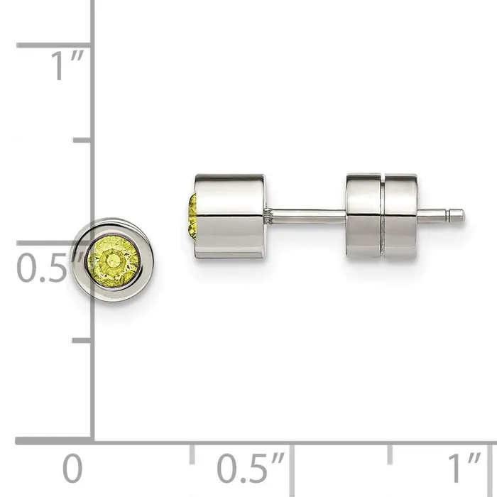 Earrings Chisel Stainless Steel CZ August Birthstone Polished Post Earrings Earrings Chisel Stainless Steel CZ August Birthstone Polished Post Earrings