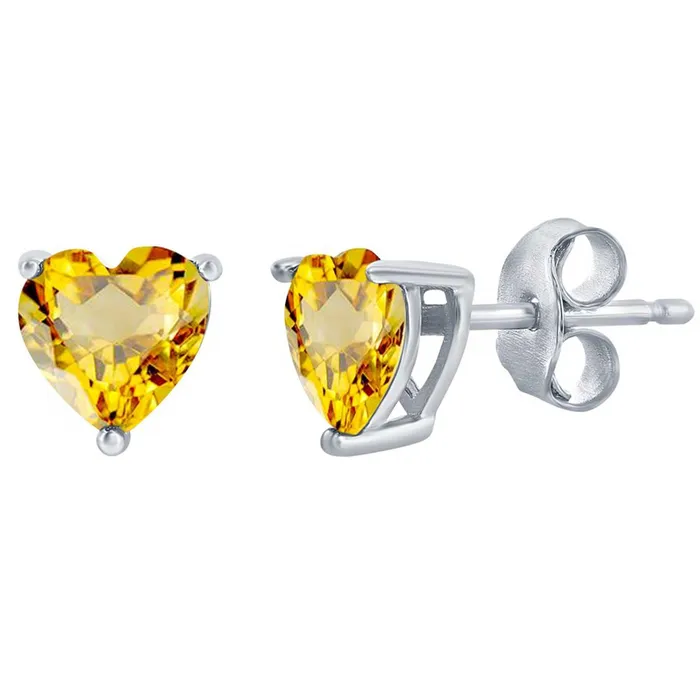 Earrings Classic Classic Womens Earrings SS 6mm Citrine November Heart Perciosa Crystal D8427 Earrings Classic Classic Womens Earrings SS 6mm Citrine November Heart Perciosa Crystal D8427