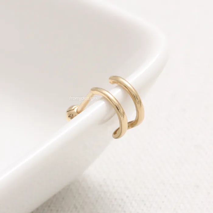 Earrings Double Wire Hoop Piercing from J Shop
