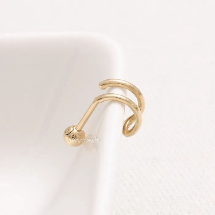 Earrings Double Wire Hoop Piercing from J Shop