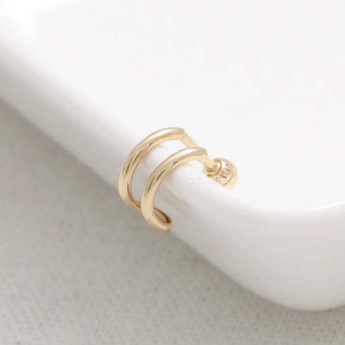 Earrings Double Wire Hoop Piercing from J Shop
