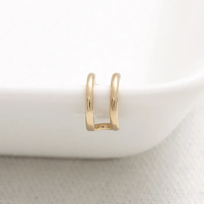 Earrings Double Wire Hoop Piercing from J Shop