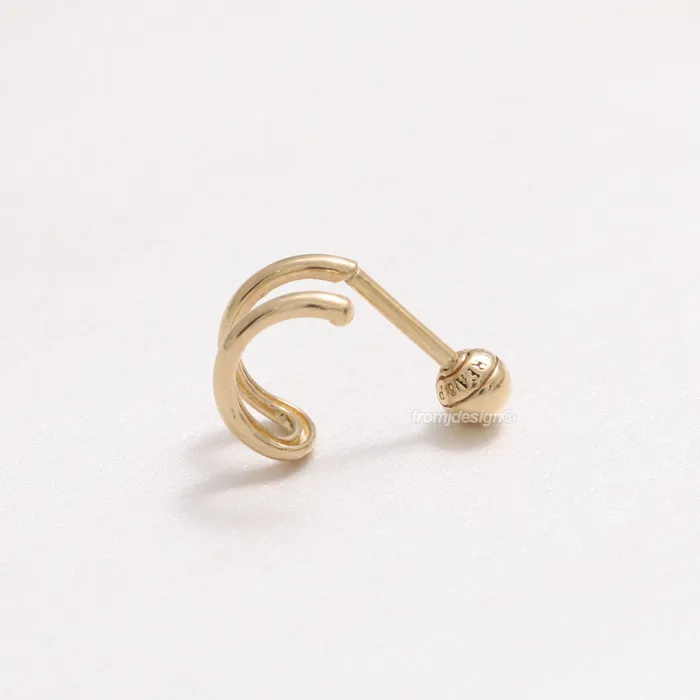 Earrings Double Wire Hoop Piercing from J Shop