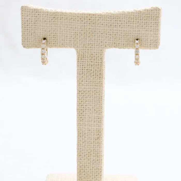 Earrings from J Shop CZ Prongs Setting Huggie Earrings