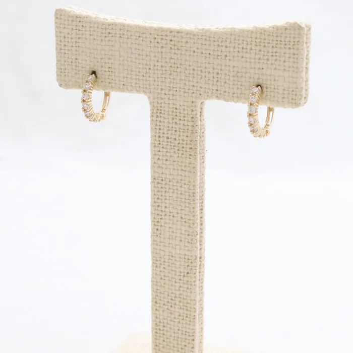 Earrings from J Shop CZ Prongs Setting Huggie Earrings