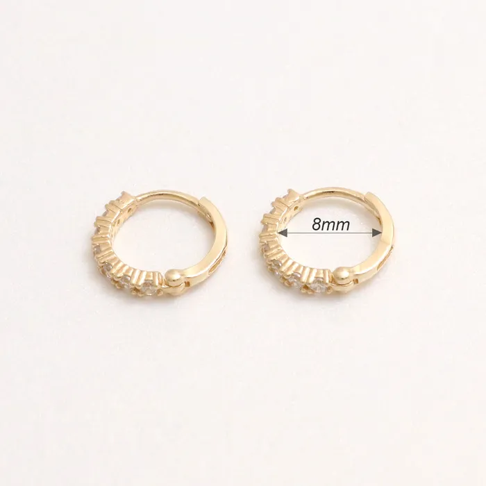 Earrings from J Shop CZ Prongs Setting Huggie Earrings