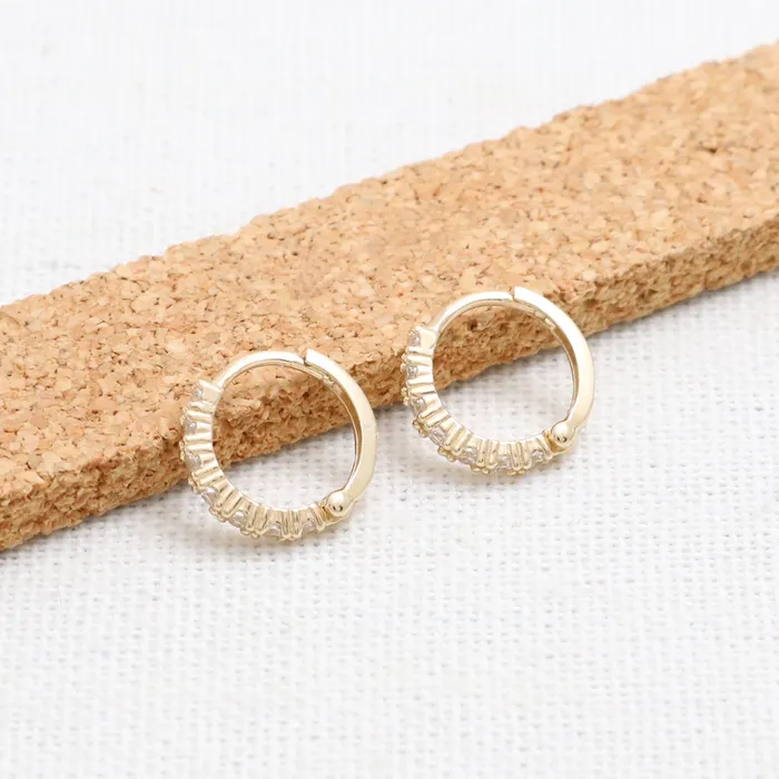 Earrings from J Shop CZ Prongs Setting Huggie Earrings