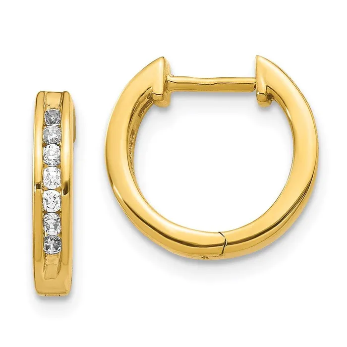 Earrings Jewelry 14k Diamond Hinged Hoop Earrings