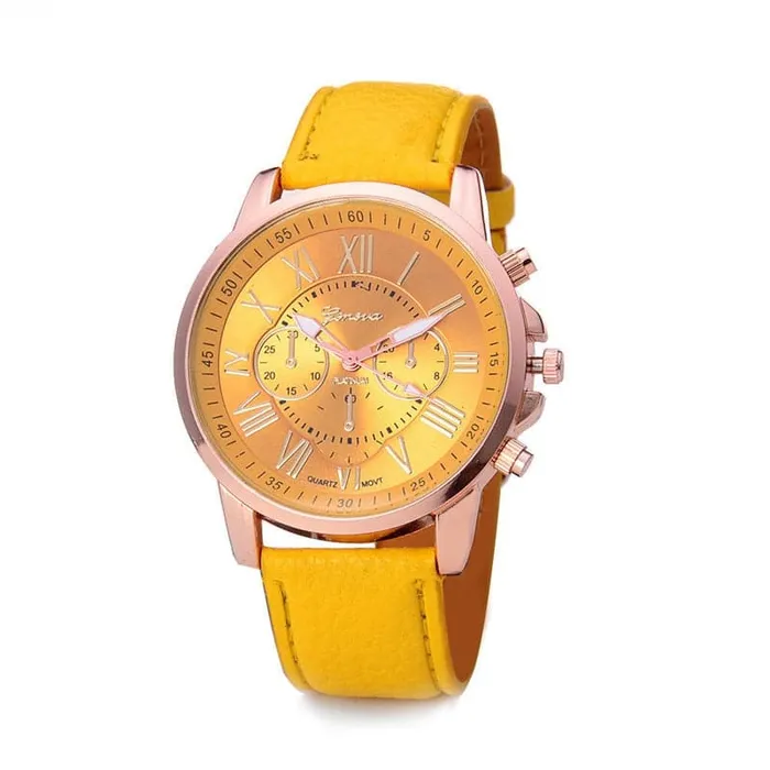 GENEVA Womens Fine Fashion Premium Quality Luxury Style Leather Watch Divine Inspiration Styles Watches