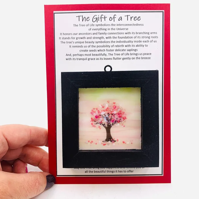 Glimmer Glass Gifts Necklaces Fused Glass Tree of Life Shadow Box 194