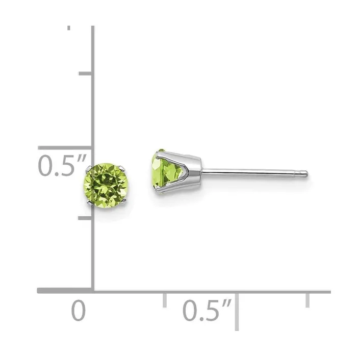 Jewelry 14k White Gold 4mm Peridot Stud Earrings Earrings Jewelry 14k White Gold 4mm Peridot Stud Earrings Earrings