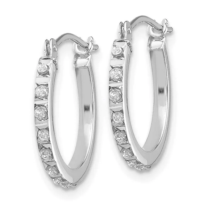 Jewelry Earrings 14k White Gold Diamond Fascination Hinged Hoop Earrings Jewelry Earrings 14k White Gold Diamond Fascination Hinged Hoop Earrings